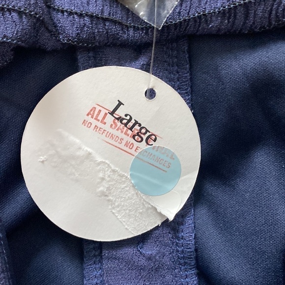 NEW LISTICLE Navy Dusty Blue Gauzy Prairie Style Button Front Romper Large - Picture 8 of 10